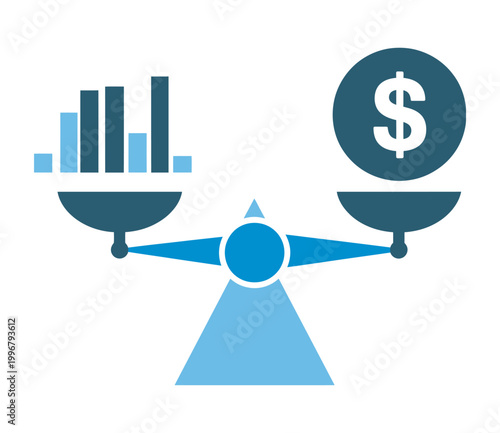 Budget Balance Icon representing financial equilibrium and expense tracking system
