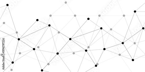 Abstract Vector network of connected dots forming a digital web of lines in a technological communication and data transfer.