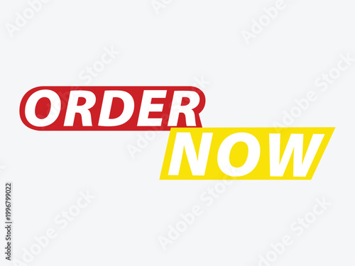 Modern order now text graphic for promotional offers and retail.