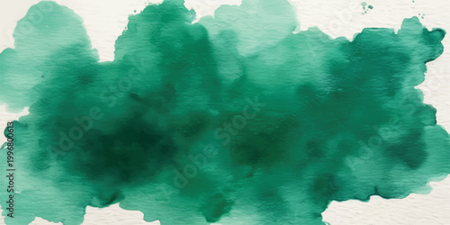 Dense forest green watercolor wash and ink stain texture on light background with watercolor background abstract artistic creative decoration gradient illustration turquoise wallpaper