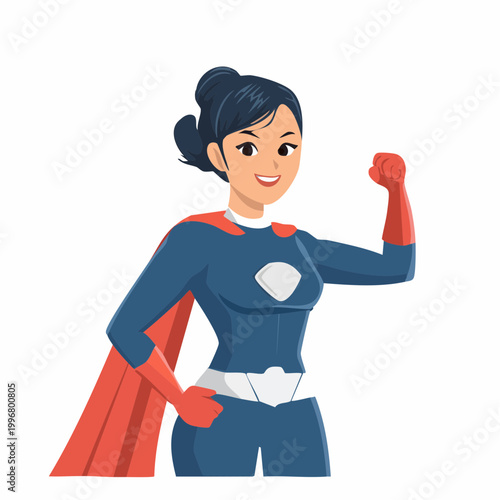 Female Superhero Flexing Bicep