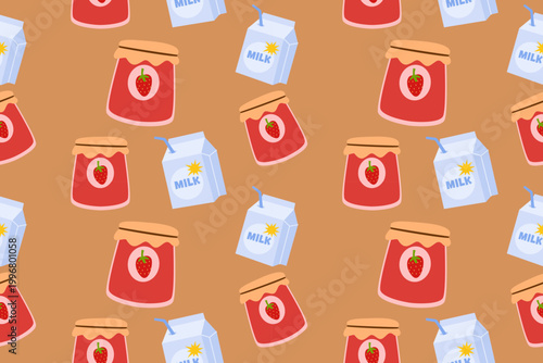 Sweet Drink Dessert Seamless Pattern