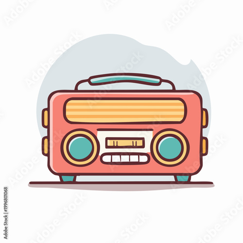 Retro Boombox Illustration