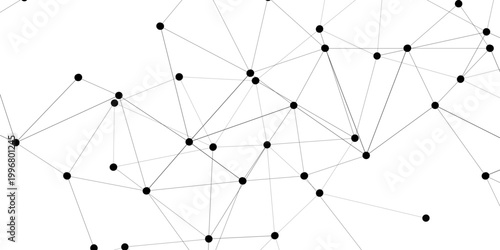 Bild auf Leinwand Vector Abstract intricate network, interconnected points forming complex web, representing seamless communication and boundless connectivity