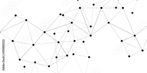 Vector Abstract Interconnected nodes forming intricate network, symbolizing connectivity, data flow, digital revolution. Depicting technological synergy.