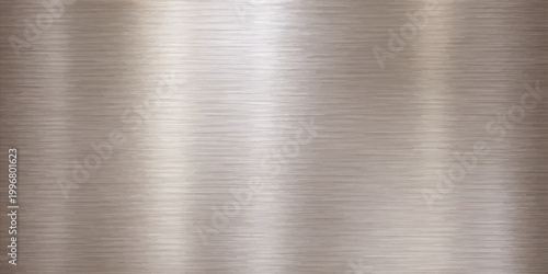 A polished silver stainless steel plate features a brushed metal texture with a shiny metallic gray pattern on an industrial aluminum surface
