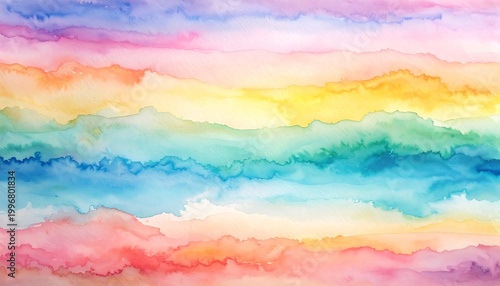 Watercolor washes with layered hues, vibrant and flowing across a canvas