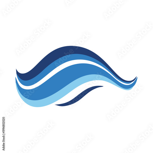 : Multilayered blue ocean wave design element for branding