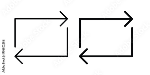 Arrows repeat icon design project. Editable clipart and line icons