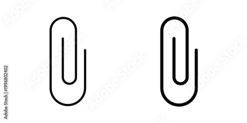 Attachment clip icon design project. Editable clipart and line icons
