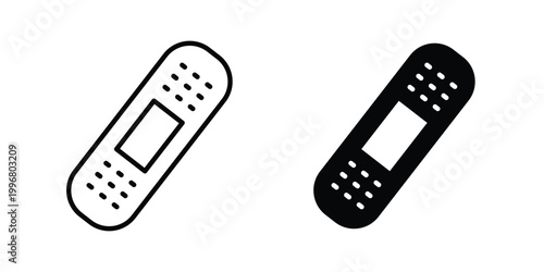 Band aid icon design project. Editable clipart and line icons