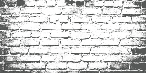 Old rough brick wall texture with high contrast black and white grunge pattern
