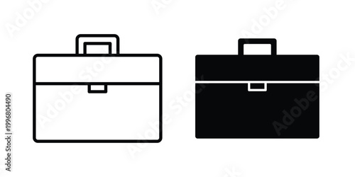 Briefcase icon design project. Editable clipart and line icons