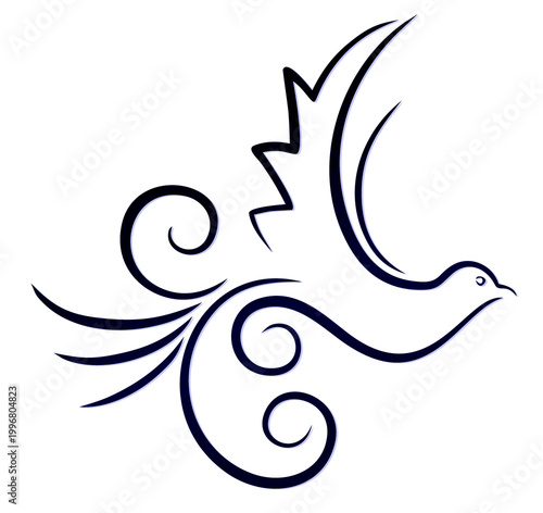 Stylized symbol of a flying bird.
