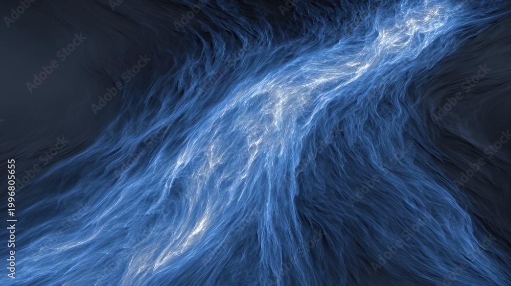 Obraz premium Abstract blue energy current with luminous trails and dynamic flow