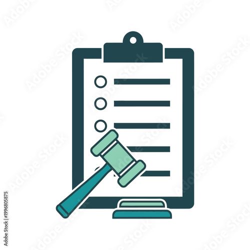 law document with gavel isolated on transparent background