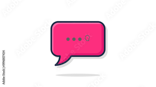 Pink speech bubble with dots.