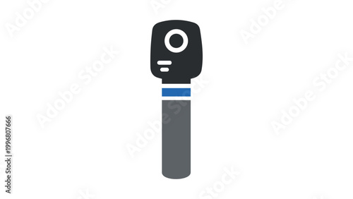 Ophthalmoscope vector icon illustration, a modern flat design of a handheld medical device for eye examination, retinal checkups, and vision health, isolated on white background for healthcare.