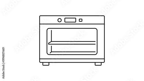 Incubator Laboratory Equipment Minimalist Black Line Vector Icon on a White Background. This Editable Stroke Illustration represents a rectangular lab incubator for scientific research and medical