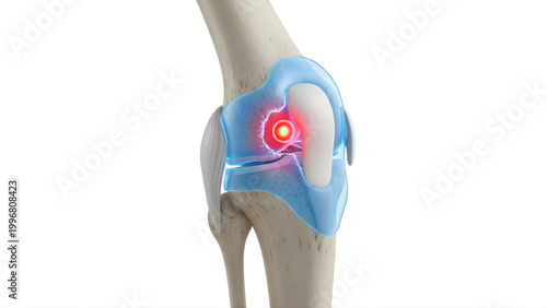 膝関節と軟骨の構造（変形性膝関節症のイメージ）