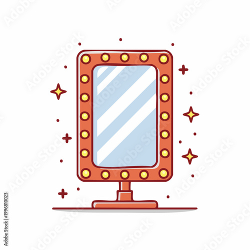 Vanity Mirror with Lights Illustration