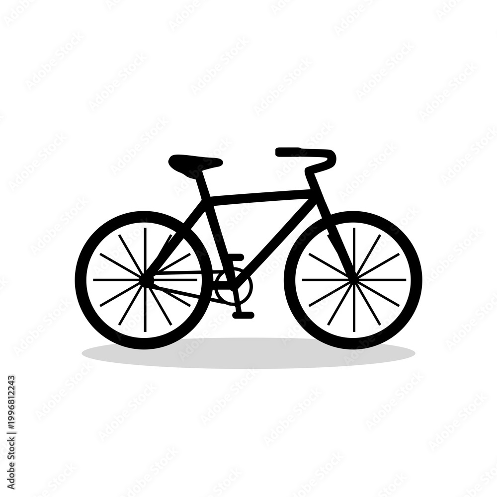 Fototapeta premium Simple Bicycle icon with shadow