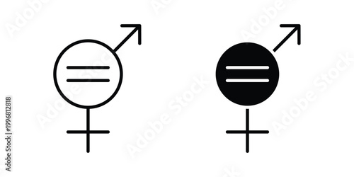 Equality icon design project. Editable clipart and line icons