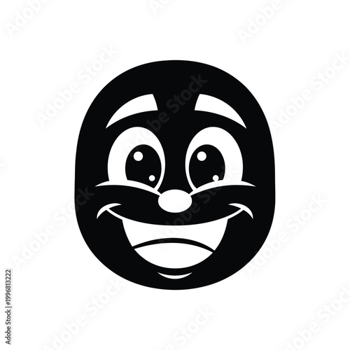 Smiling Face Emoticon Cartoon Character.
