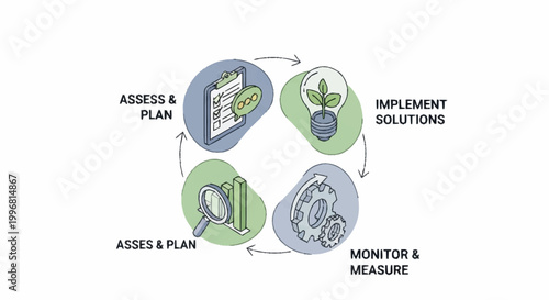 Business process management cycle infographic.