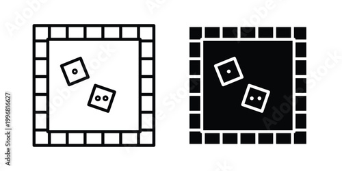 Game board icon design project. Editable clipart and line icons