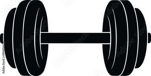 Heavy round dumbbell for weightlifting and strength training fitness equipment isolated on white background