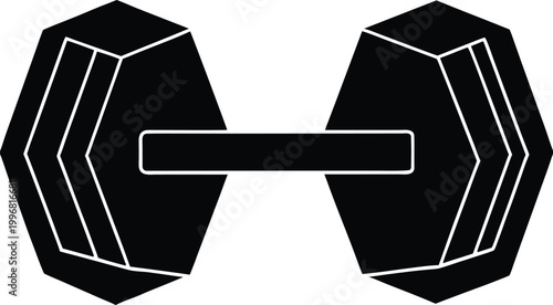 Hexagonal dumbbell for weightlifting and strength training fitness equipment isolated on white background