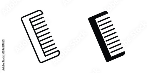 Hair brush icon design project. Editable clipart and line icons