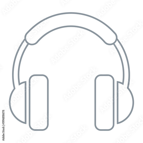 Outline style audio headphones icon