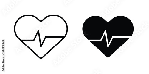 Heart Health icon design project. Editable clipart and line icons