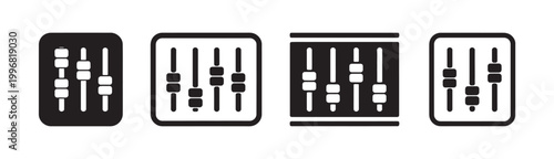 Electrical plug connector icon set featuring cylindrical three pin socket design, black and white vector illustration, modern minimal style for energy supply and electrical hardware concepts