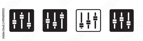 Electrical plug connector icon set featuring cylindrical three pin socket design, black and white vector illustration, modern minimal style for energy supply and electrical hardware concepts