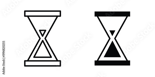 Hourglass end icon design project. Editable clipart and line icons