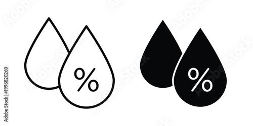 Humidity icon design project. Editable clipart and line icons