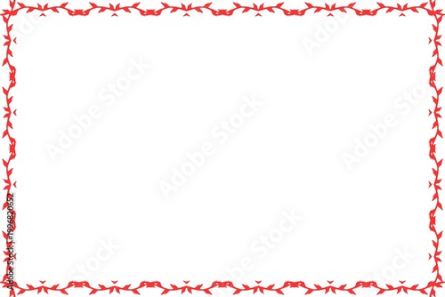 Simple Frame, Unique Frame and Amazing Border Frame, Red Color Frame with White Background, Unique Art Work
