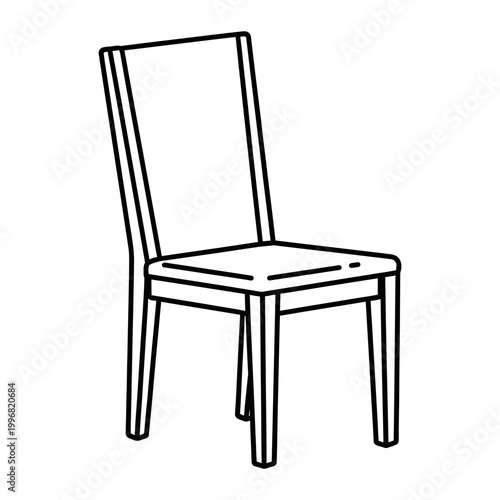 Minimalist wooden dining chair illustration
