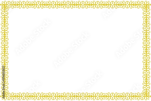 Simple Frame, Amazing Frame and Unique Border Frame, Golden Color Frame with White Background, Unique Art Work