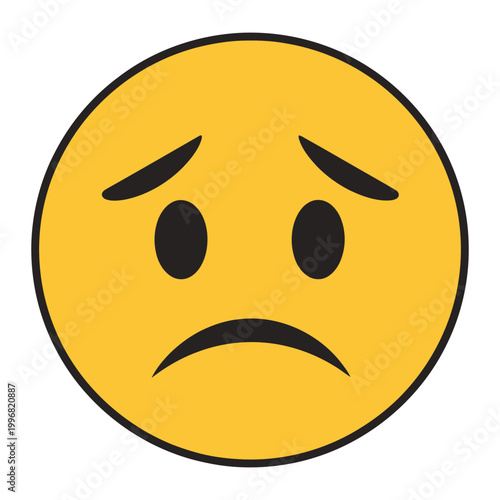 Sad yellow emoji face illustration