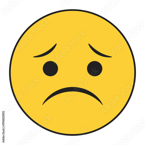 Sad yellow emoji face illustration