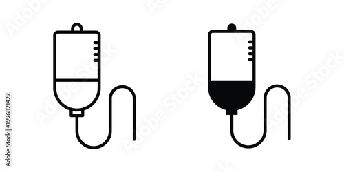 iv drip bag icon design project. Editable clipart and line icons
