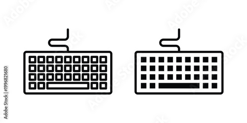 Keyboard icon design project. Editable clipart and line icons