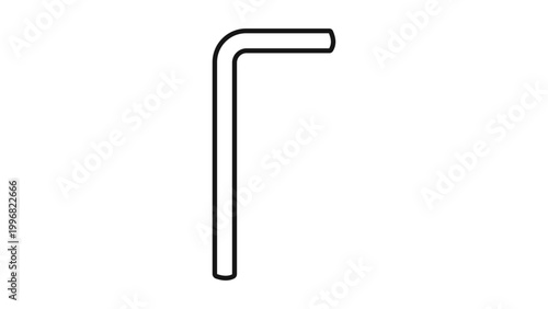 Foto Minimalist Allen Key Vector Icon Illustration with Editable Stroke