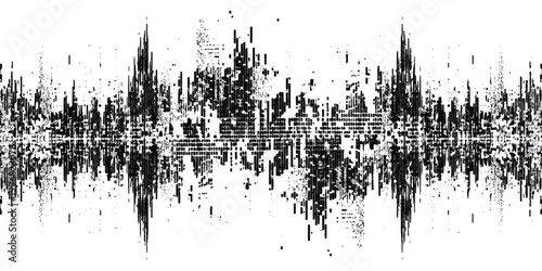 Abstract black and white audio sound wave pattern for music design
