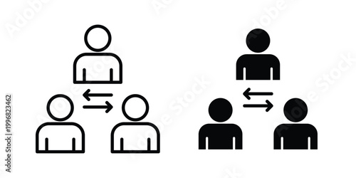 Mediator icon design project. Editable clipart and line icons