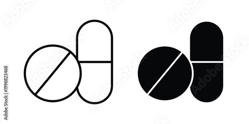 Medicine icon design project. Editable clipart and line icons